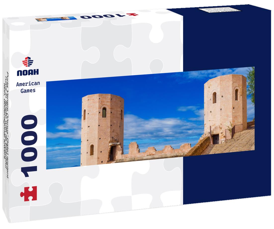 Noah Jigsaw Puzzle Porta Venere (Venus' Gate) ancient ruins in Spello with its beautiful twin, dodecagonal towers panorama 1000 pieces