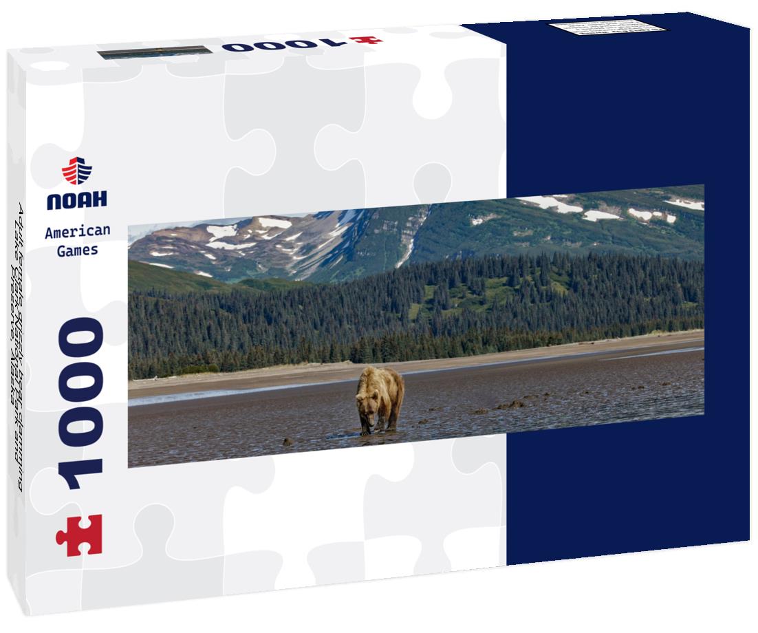 Noah Jigsaw Puzzle Adult female grizzly bear clamming, Lake Clark National Park and Preserve, Alaska panorama 1000 pieces