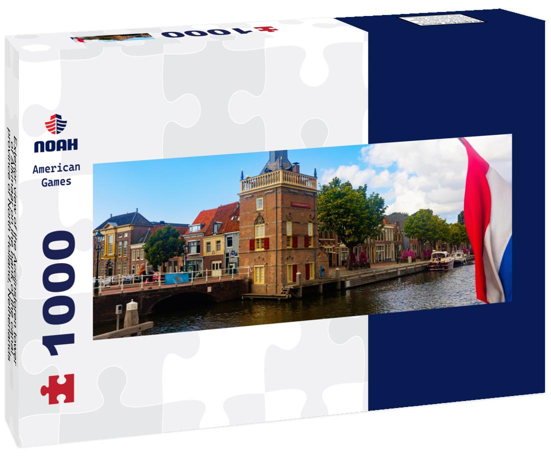 Noah Jigsaw Puzzle Exterior view of the Accijnstoren tower of Alkmaar on the bank of the canal, province of North Holland, Netherlands panorama 1000 pieces