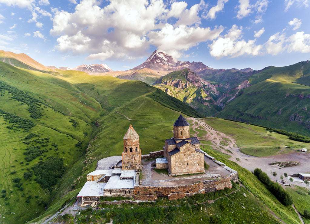 Gergeti Trinity Church Or Tsminda Sameba - Holy Trinity Church Near Village Of Gergeti In Georgia