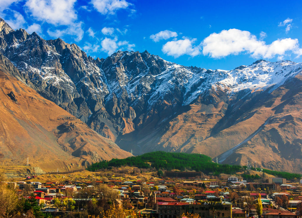 Mountains over Stepantsminda in the Khevi province, Georgia