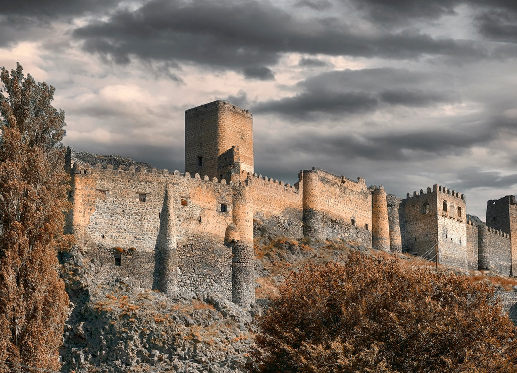 Ancient Fortress Khertvisi on rocks in the mountains Caucasus in Georgia Akhaltsikhe