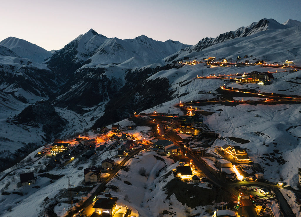 Gudauri resort, Caucasian mountains in Georgia