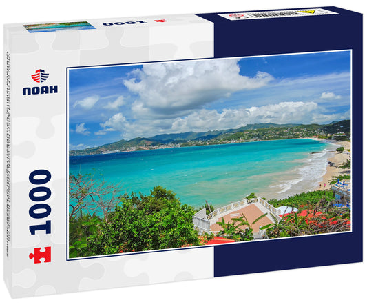 View of Grand Anse bay with tropical beach on Grenada island, Caribbean region of Lesser Antilles