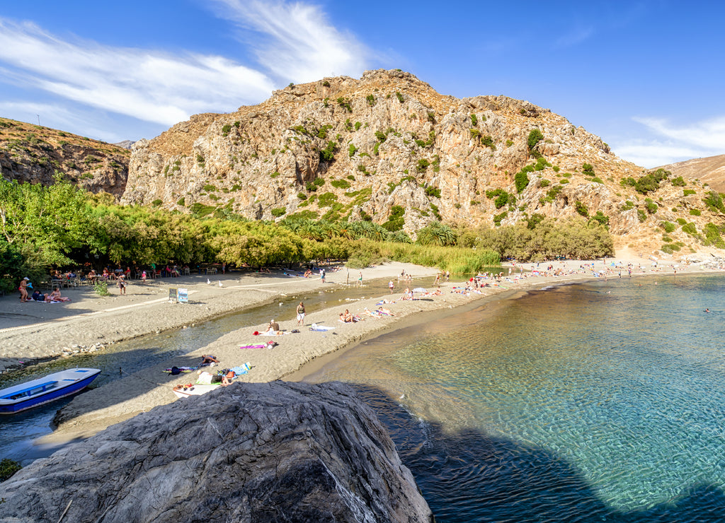 Preveli beach at Crete island, Greece