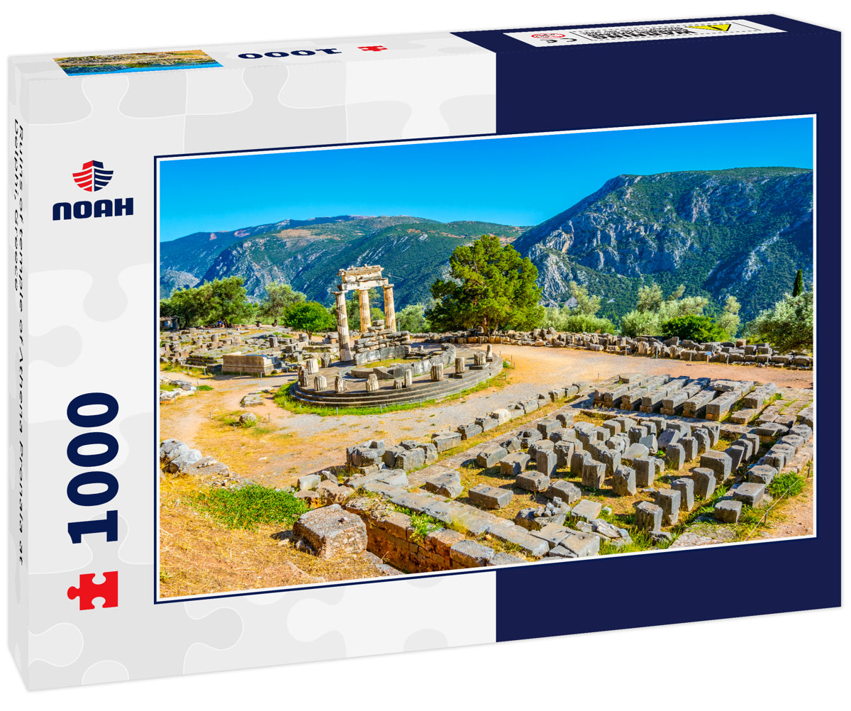 Ruins of temple of Athena Pronaia at Delphi, Greece