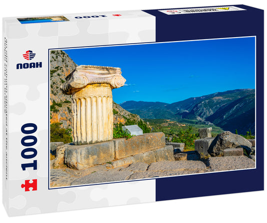 an old column situated at the ancient Delphi site in Greece