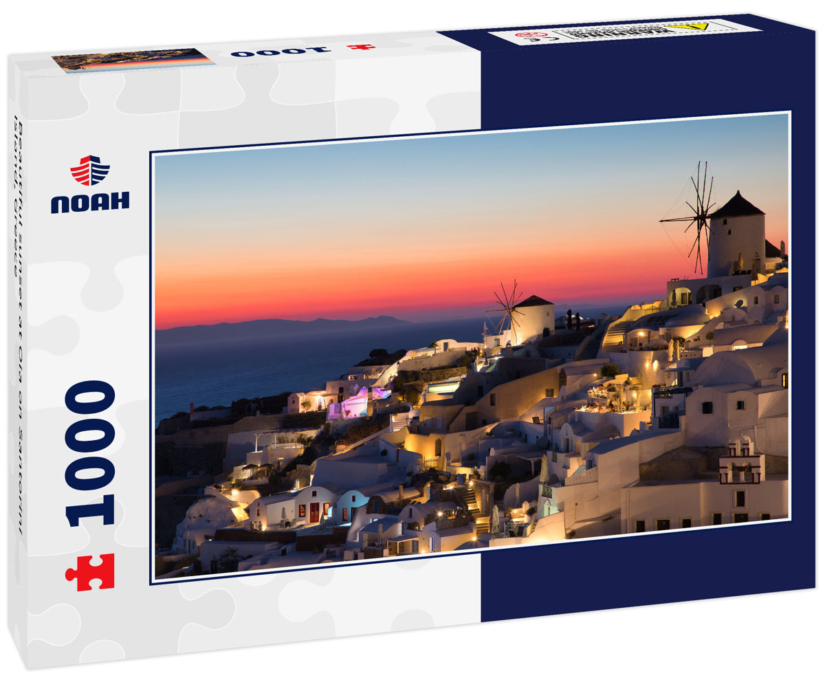 Beautiful sunset at Oia on Santorini Island, Greece