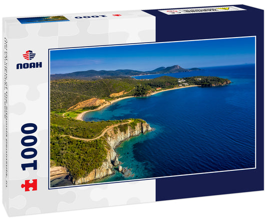 Aerial view of the Sithonia peninsula, in the Chalkidiki, Greece