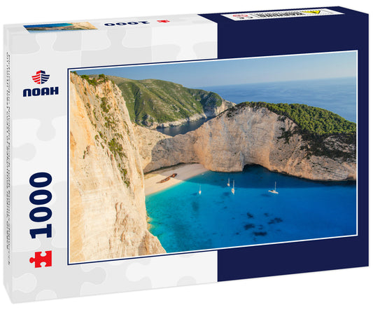 Picturesque Navagio beach with famous shipwreck on north west coast of Zakynthos island, Greece