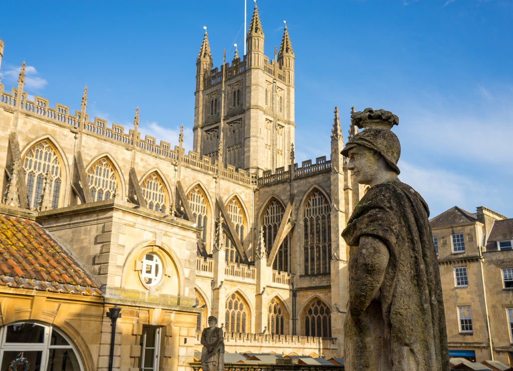 Roman Baths & Abbey in Bath Spa city, England