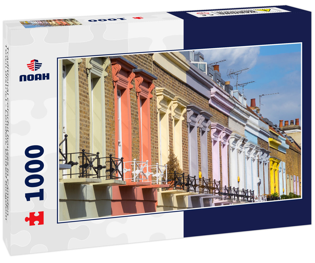 Traditional colorful houses in Camden Town district - London, United Kingdom