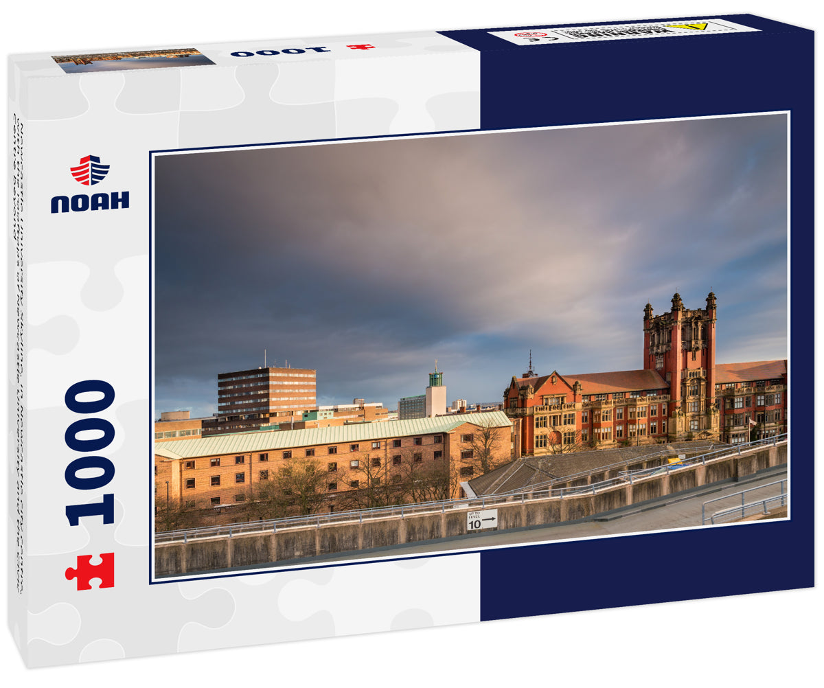 Newcastle University Skyline, in Newcastle city centre, with the rooftops of Newcastle University and the Civic Centre beyond