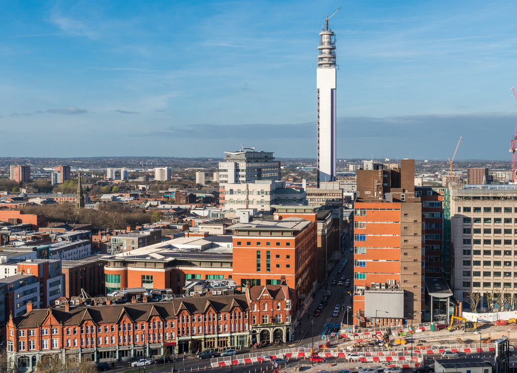 Birmingham, West Midlands, UK skyline. The city is the second biggest in England after London