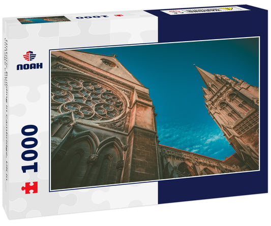 Historic Building in Cambridge, UK in vintage color