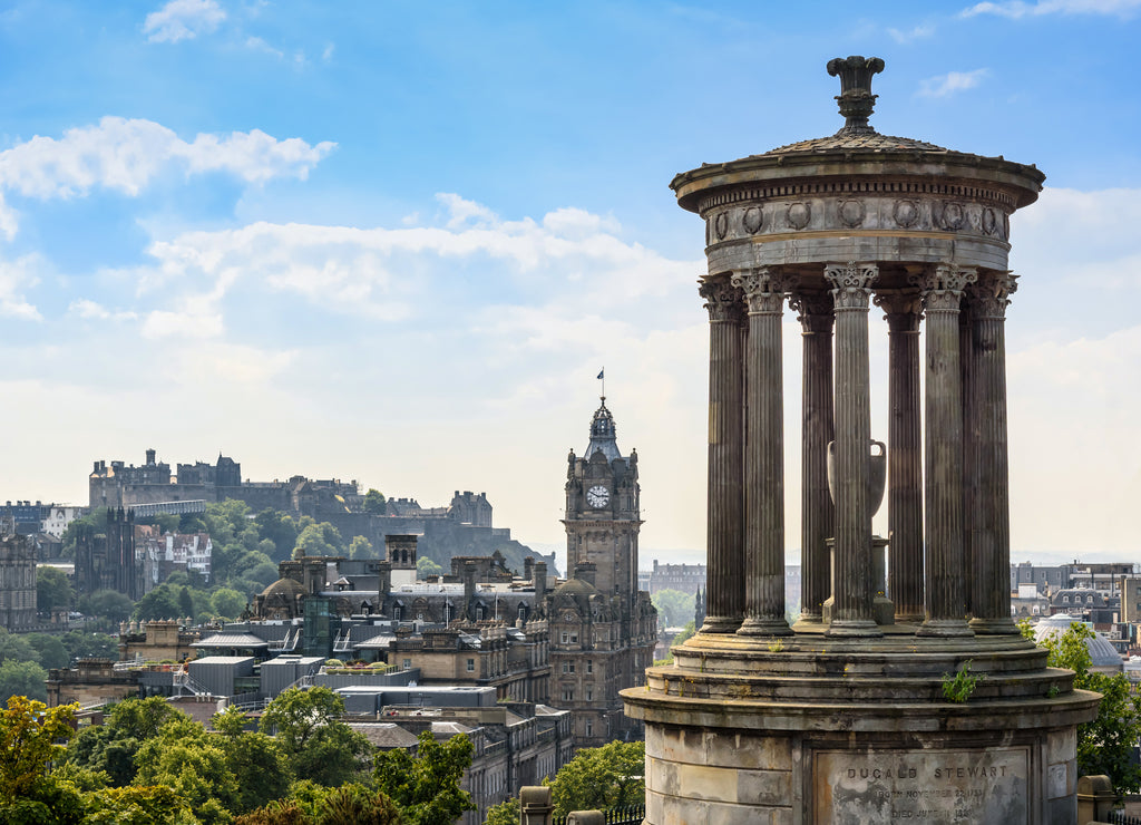 view of Edinburgh city from Calton Hill, Scotland