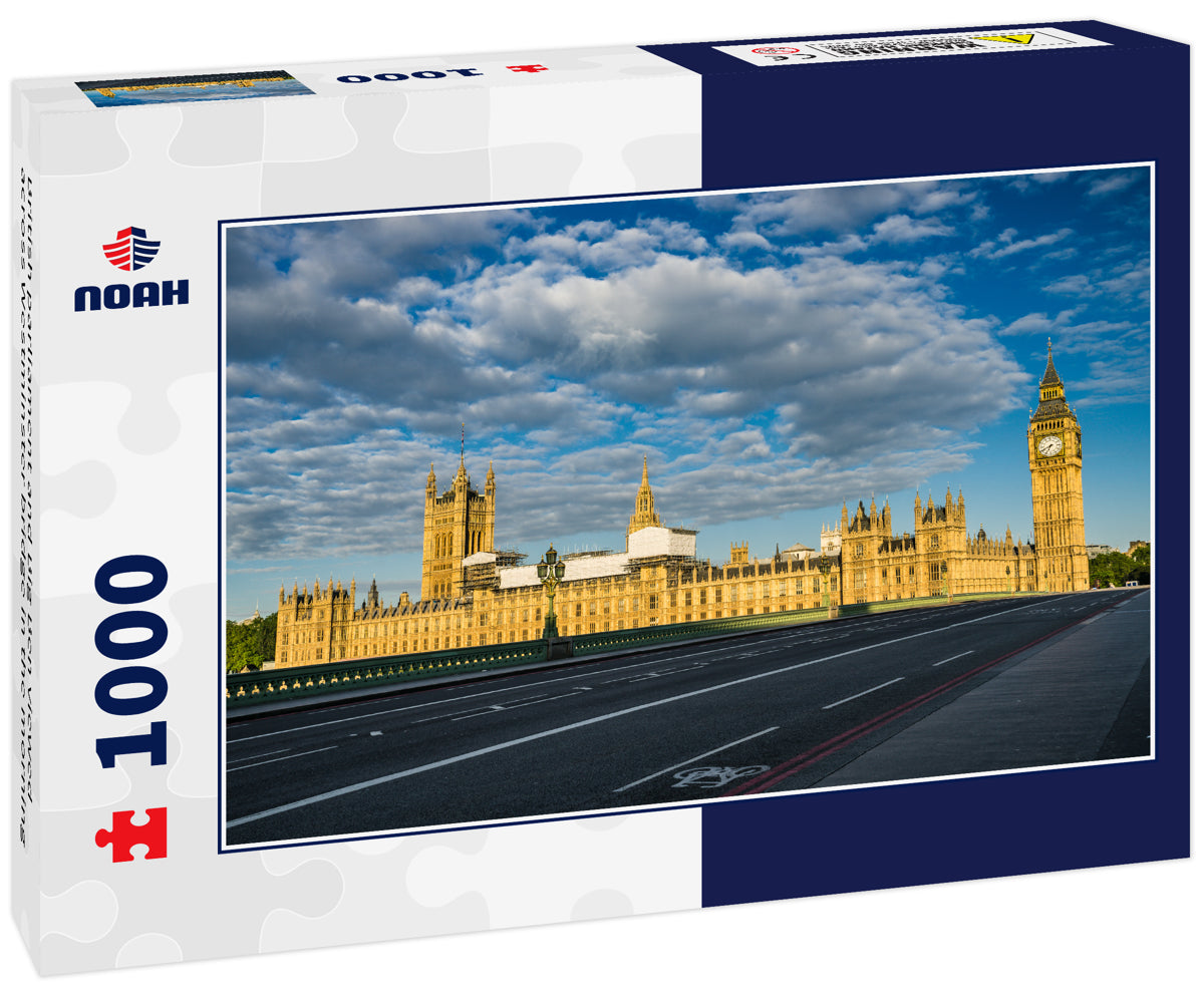British parliament and Big Ben viewed across Westminster bridge in the morning
