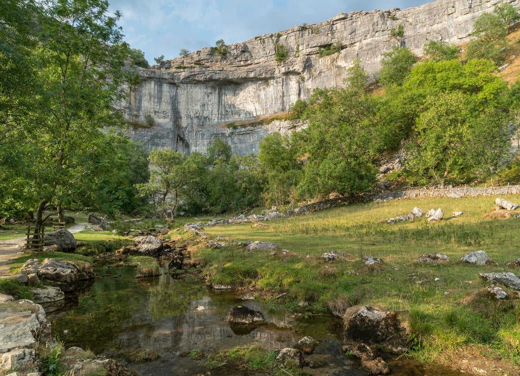 View of the countryside around Malham Cove in the Yorkshire Dales National Park