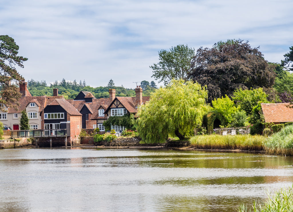 View on the beatiful historic Beaulieu village and river in the New forest area of Hampshire in England, United Kingdom