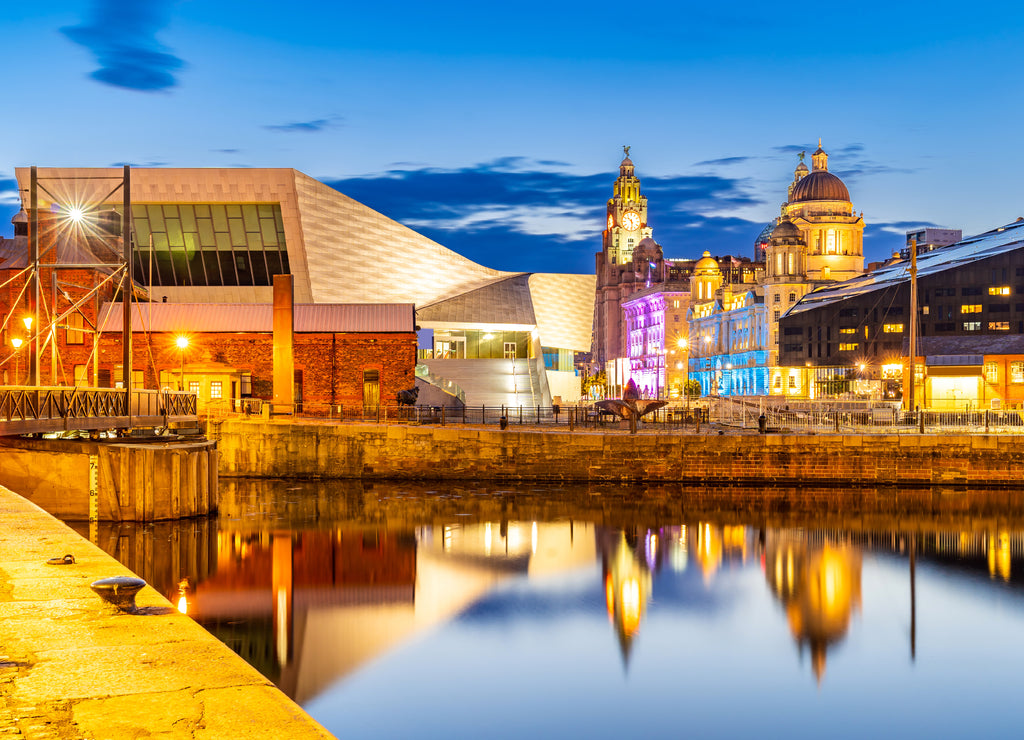Liverpool Skyline Pier head sunset