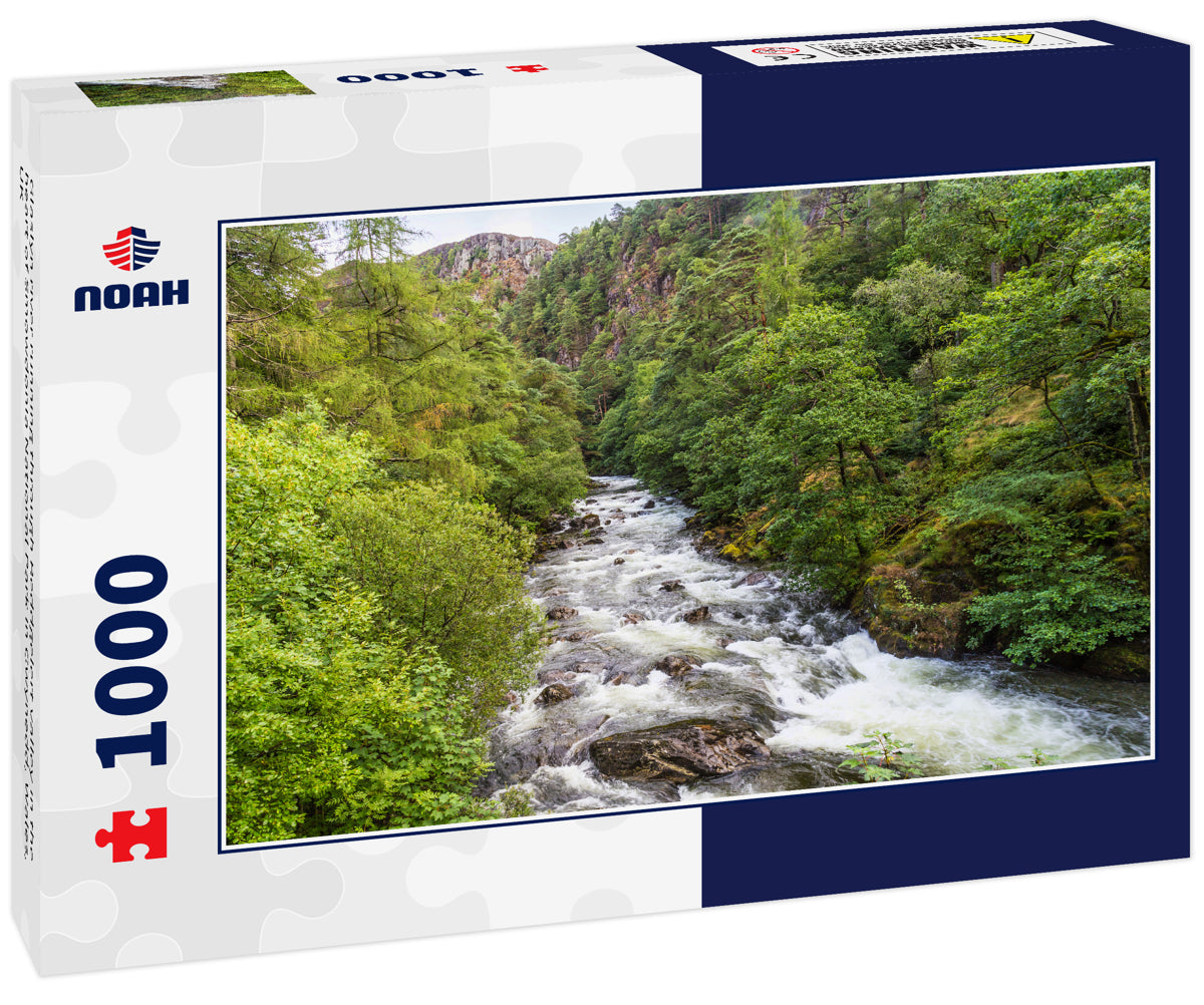 Glaslyn river running through Beddgelert valley in the heart of Smowdonia National Park in Gwynedd, Wales, UK