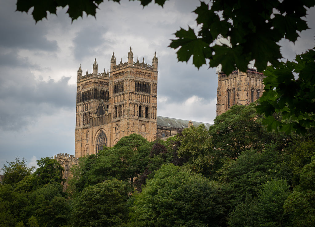 View of Durham Cathedral. Built in the late 11th and early 12th centuries to house the relics of St Cuthbert