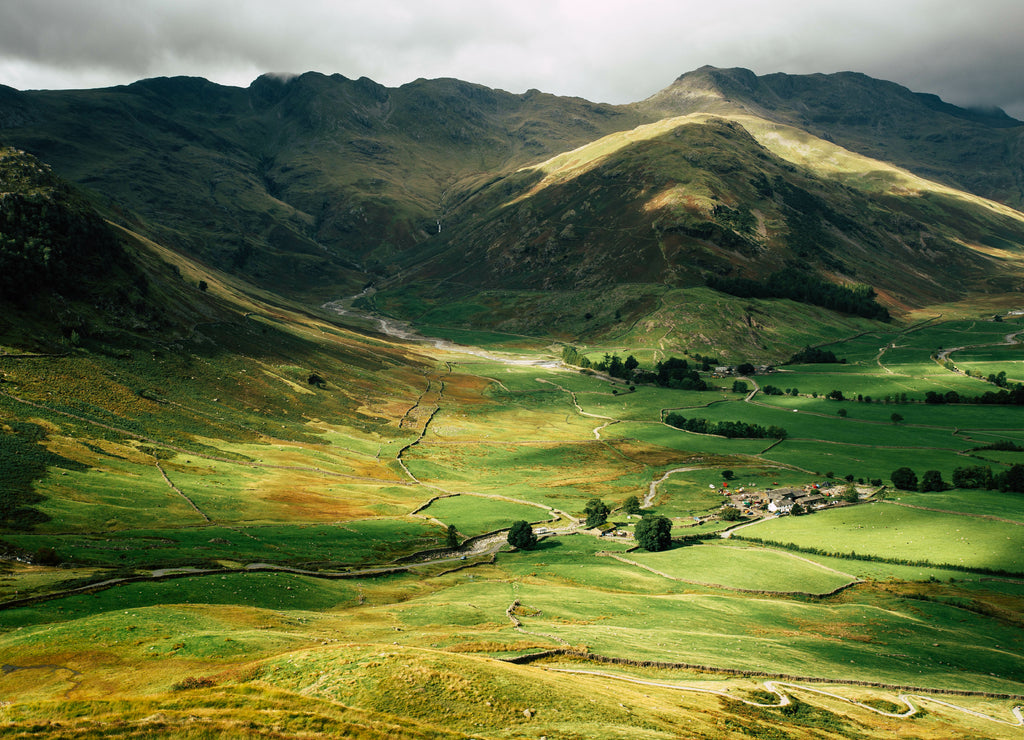 Landscapes views of Great Langdale in the Lake District