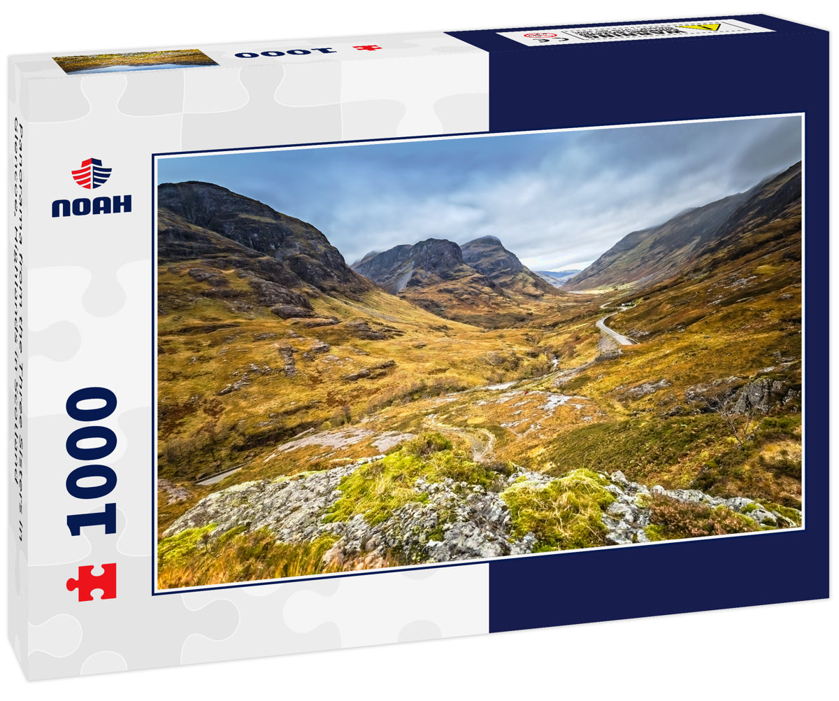 Panorama from the Three Sisters in Glencoe, Highlands in Scotland