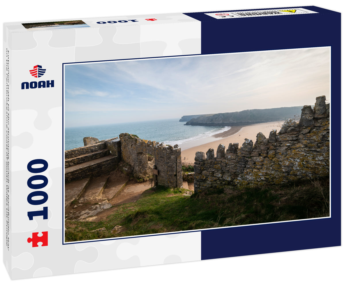 Entrance path to the stunning beach at Barafundle Bay on the Pembrokeshire coast of South Wales UK Europe