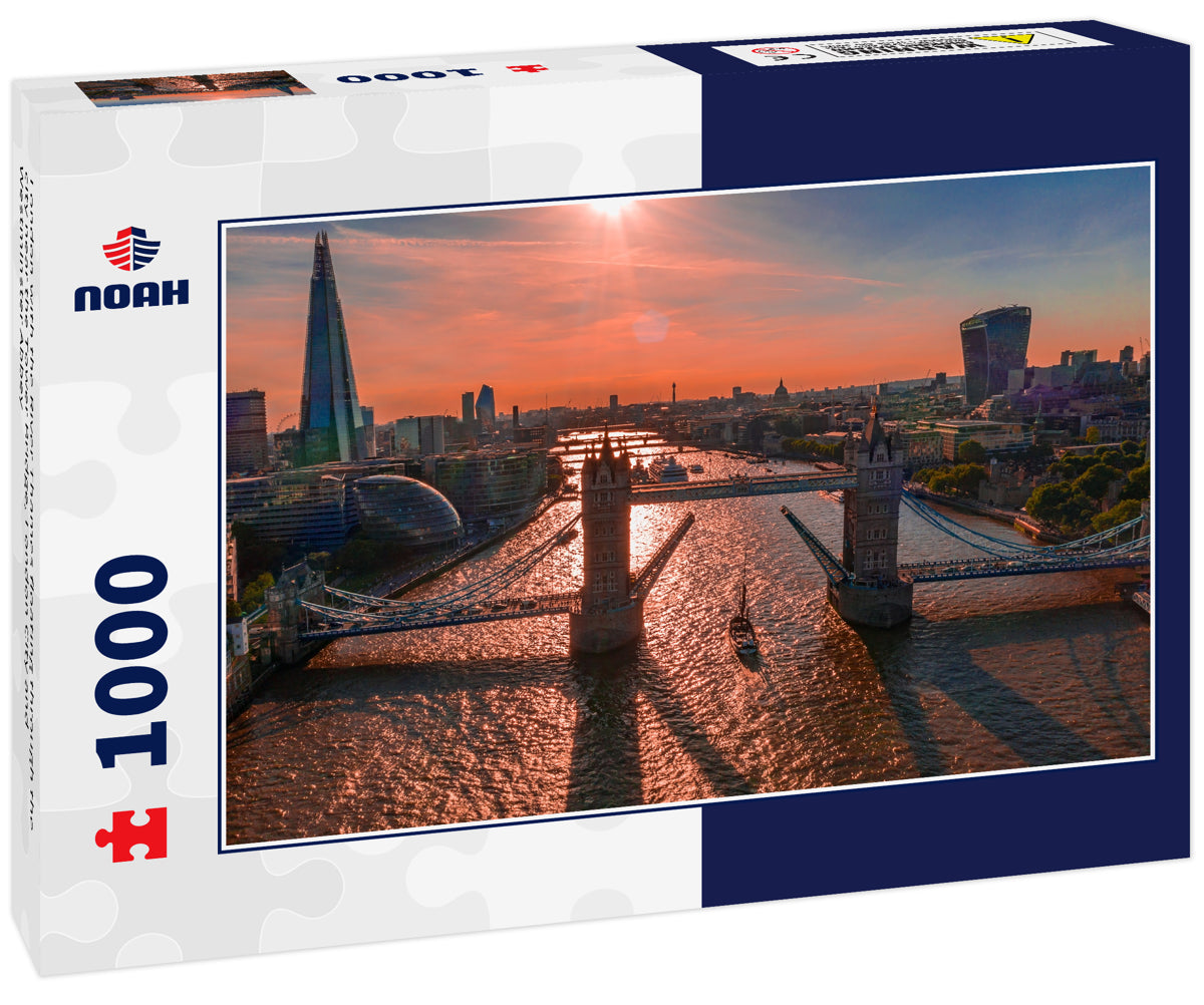 London with the River Thames floating through the city near the Tower Bridge, London City and Westminster Abbey