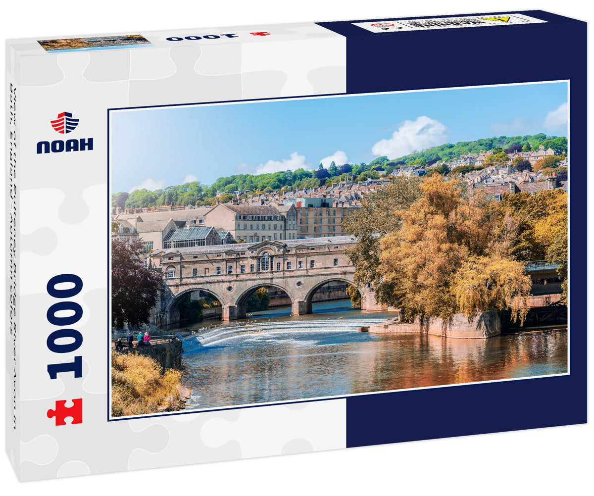 View of the Pulteney Bridge River Avon in Bath, England - Autumn colors