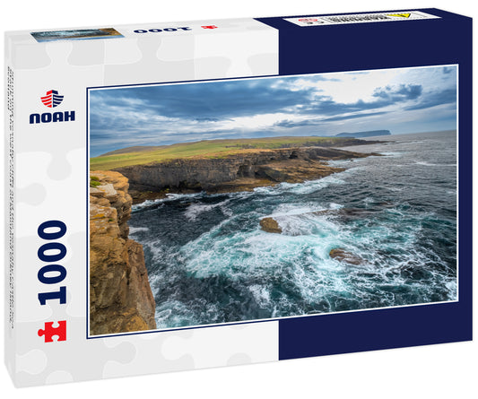 Stunning Yesnaby cliffs and the Yesnaby Castle Sea Stack on the west coast of Mainland Orkney island, Scotland