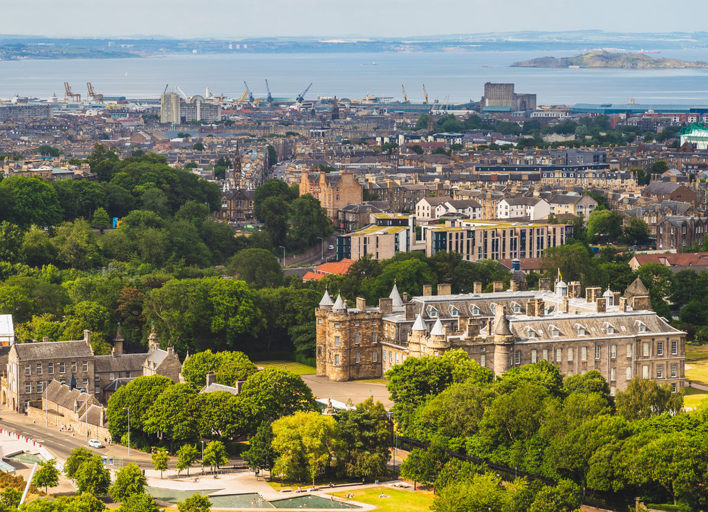 Aerial view of Edinburgh, Scotland, Uk