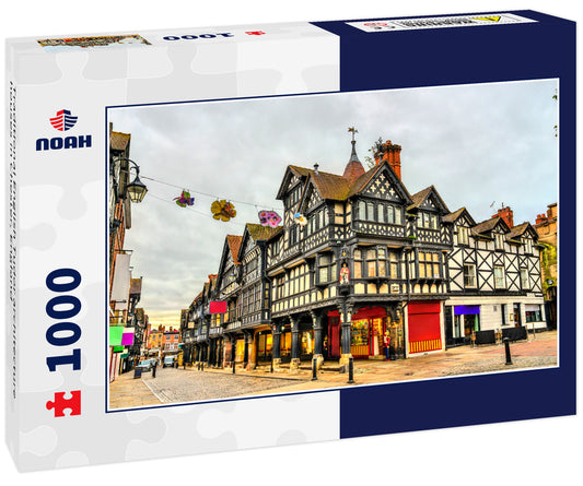 Traditional English Tudor architecture houses in Chester, England