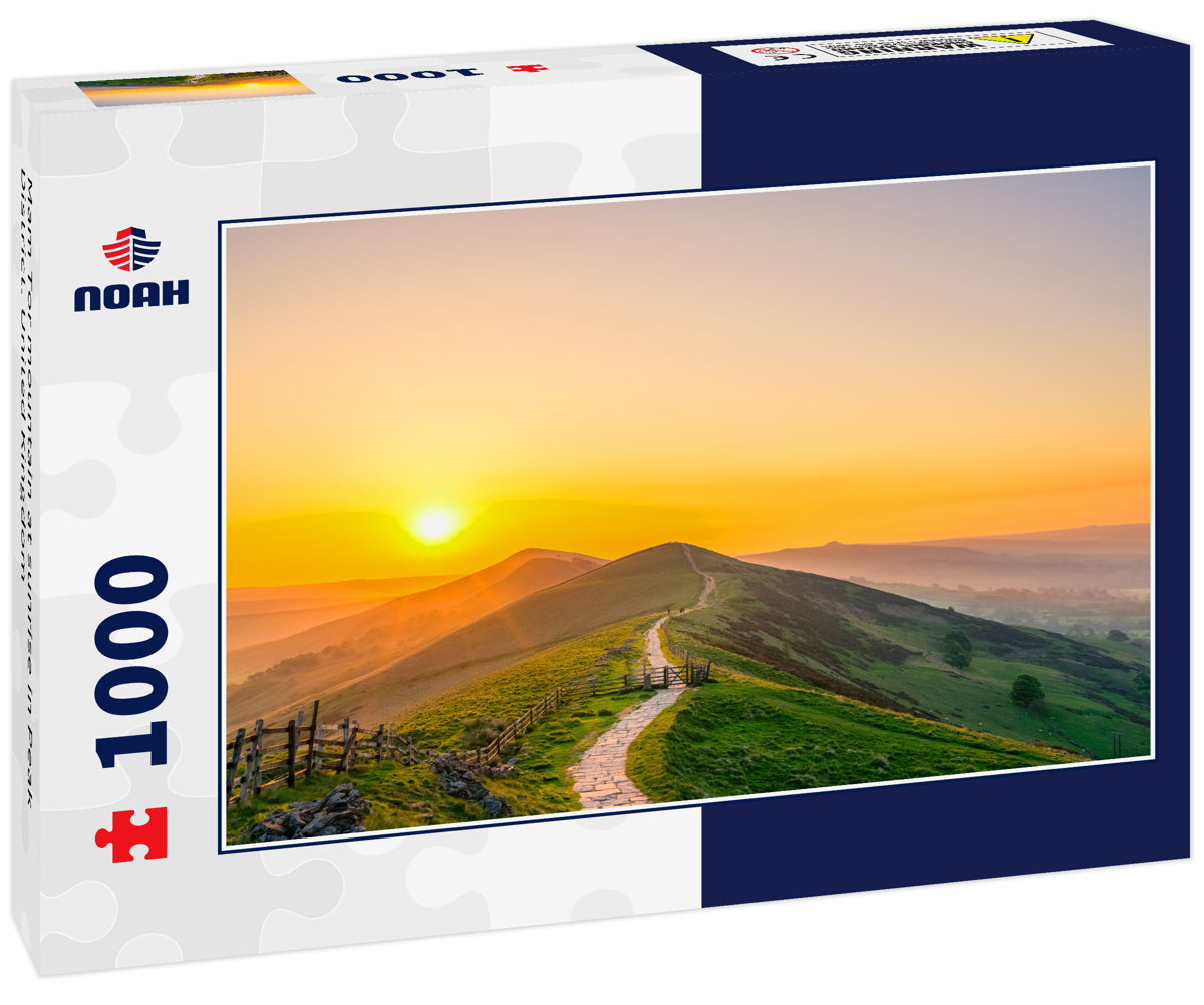 Mam Tor mountain at sunrise in Peak District. United Kingdom