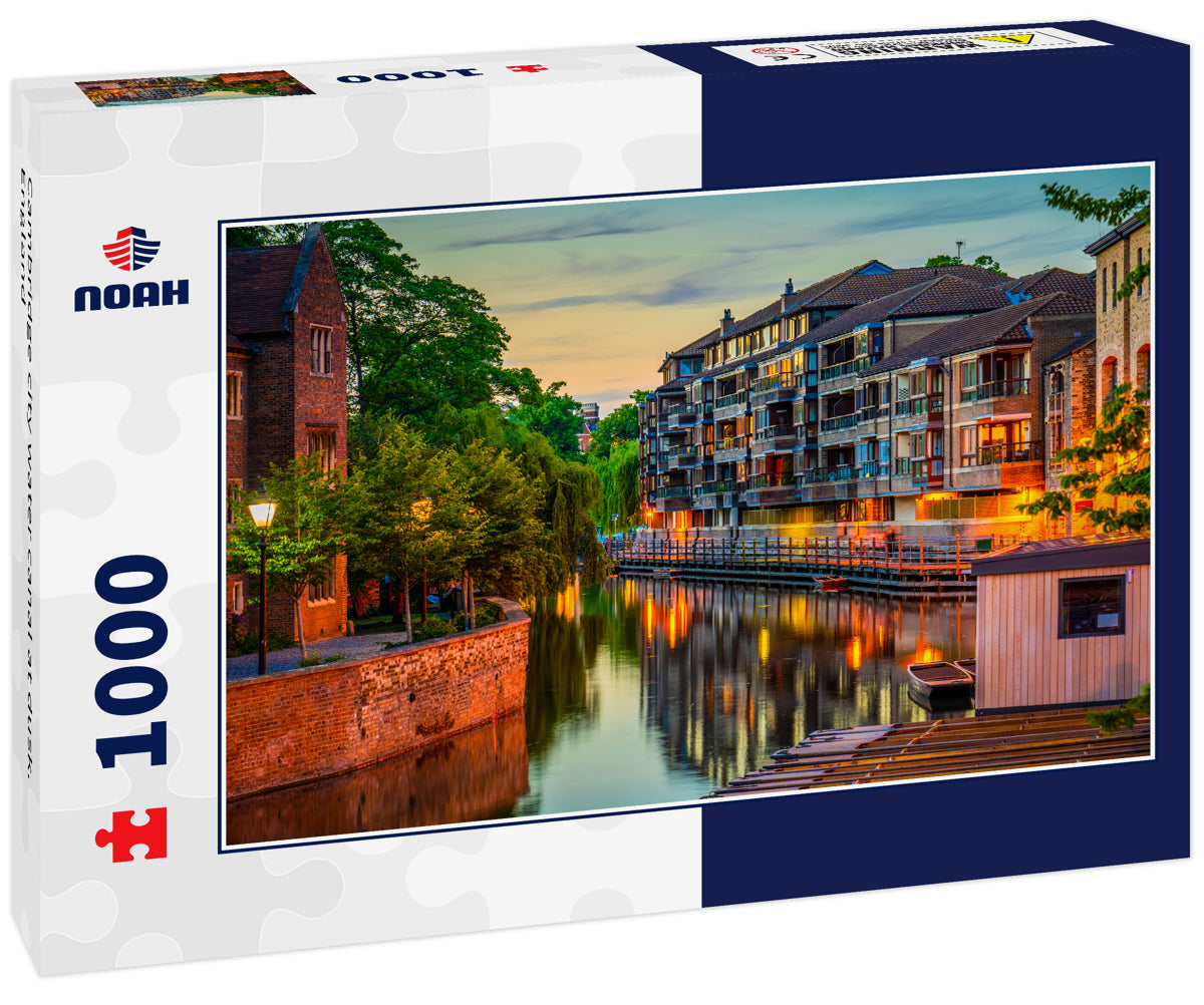 Cambridge city water canal at dusk. England