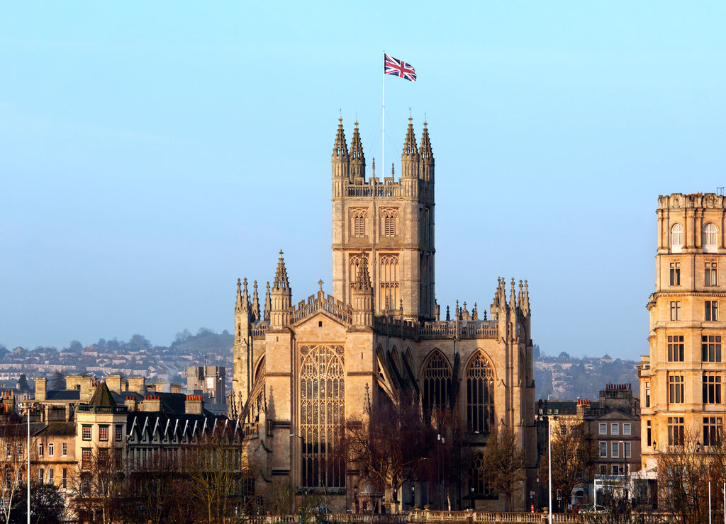 Early morning sunlight on Bath Abbey - City of Bath - England