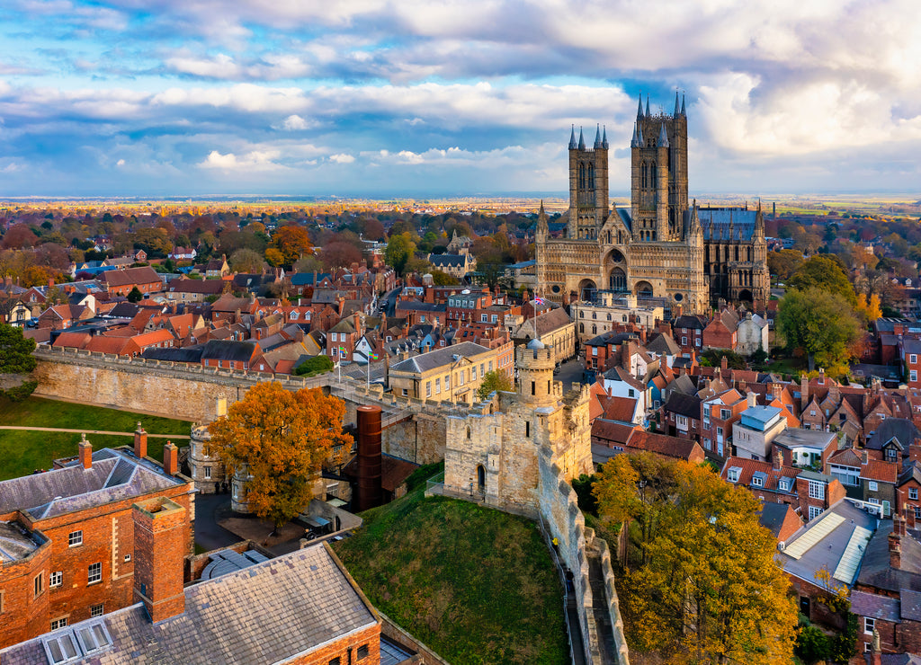 Lincoln Cathedral view from the castle, England