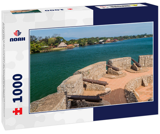 Cannons at the Castillo de San Felipe, Spanish colonial fort at the entrance to Lake Izabal in eastern Guatemala