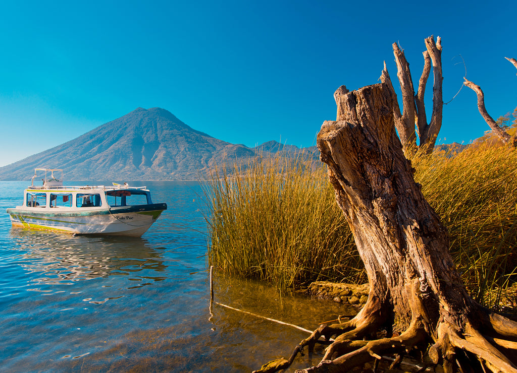 Boat on Lake Atitlan in Guatemala