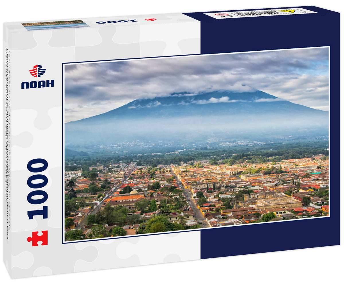 View from Cerro de la Cruz in Antigua, Guatemala, Central America. Antigua is former capital which was moved to Guatemala City after earthquake