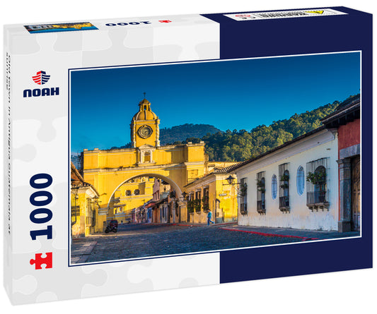 Old town in Antigua Guatemala at sunrise