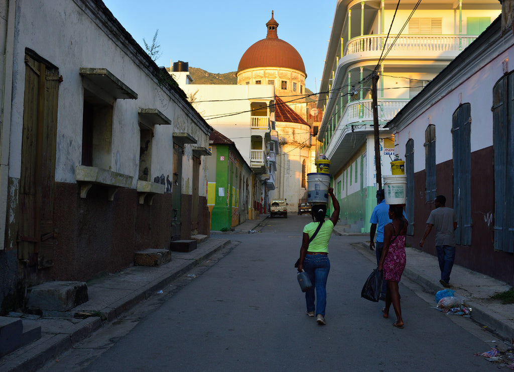 dome of the church lighted with the morning sun, Cap Haitien, Republic of Haiti