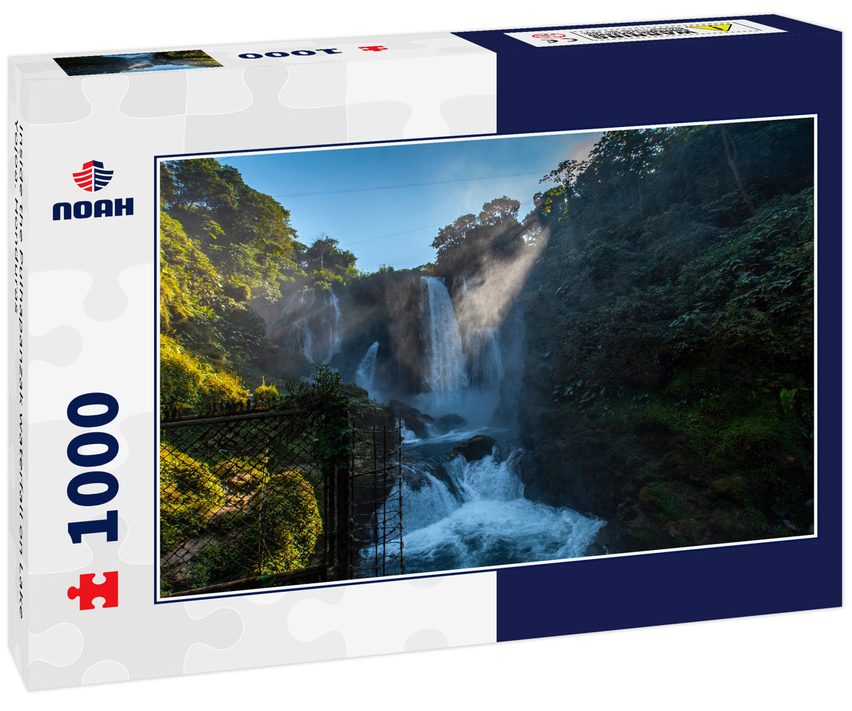 Inside the Pulhapanzak waterfall on Lake Yojoa. Honduras