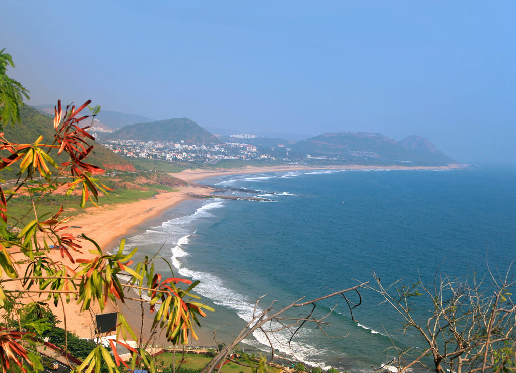 Bay of Bengal sea shore at Visakhapatnam city in India