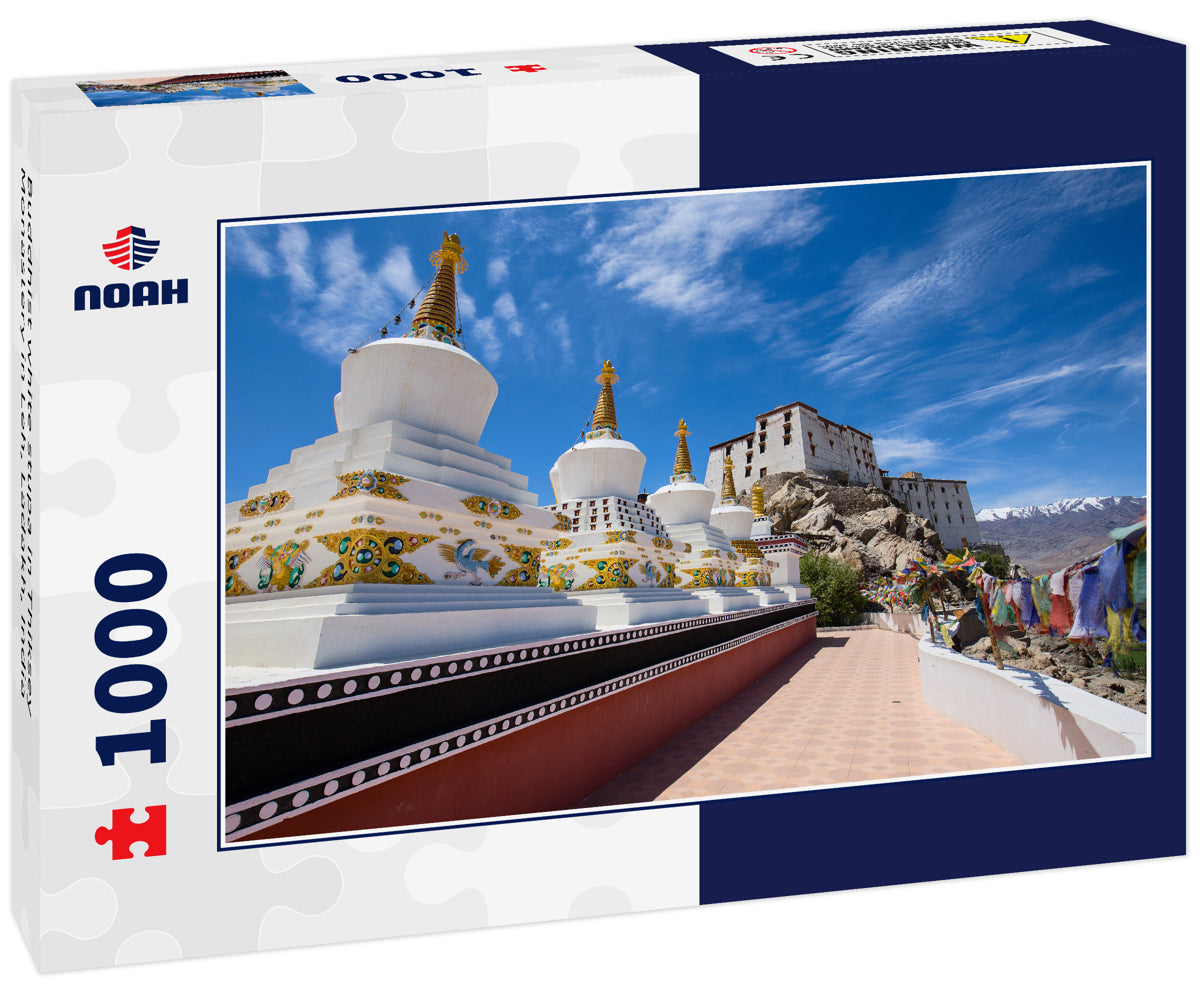 Buddhist white stupa in Thiksey Monastery in Leh, Ladakh, India