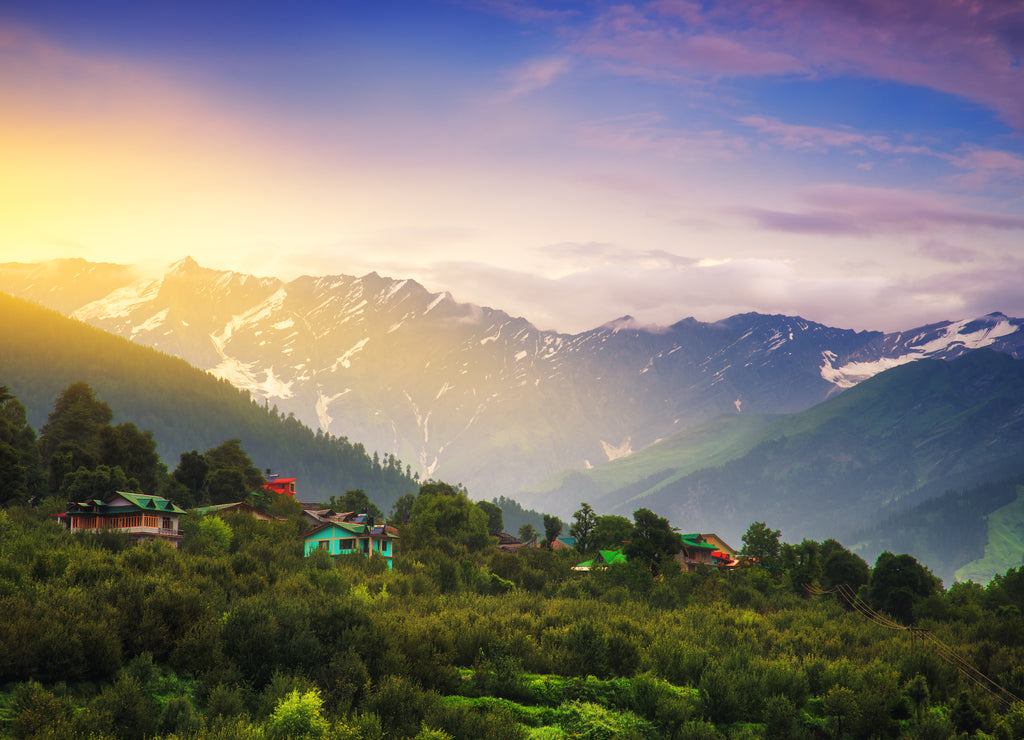 Sunrise landscape view in Manali, India