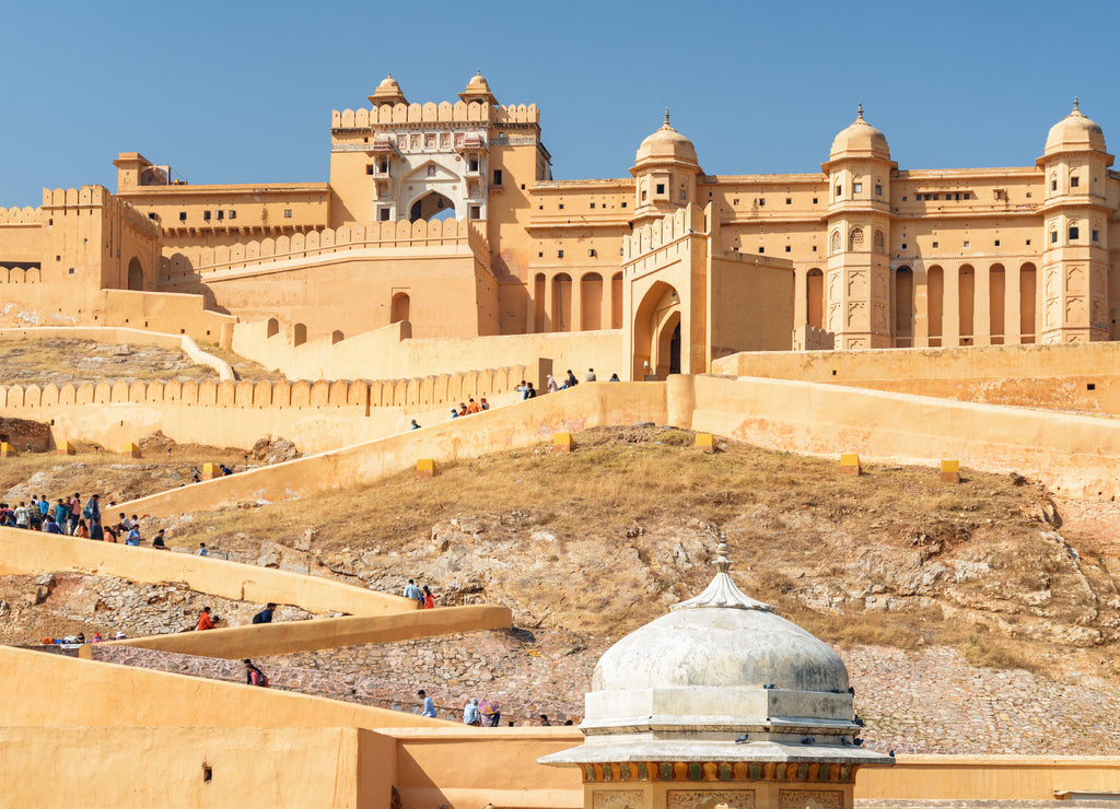 Gorgeous view of the Amer Fort and Palace, Jaipur, India