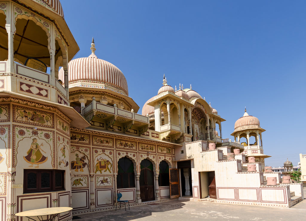 Old Haweli/Haveli house in Mandawa a medieval city in Rajasthan state in India