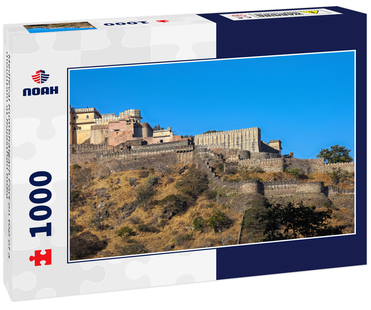 Medieval Kumbhalgarh Fort on top of a mountain at Rajasthan India